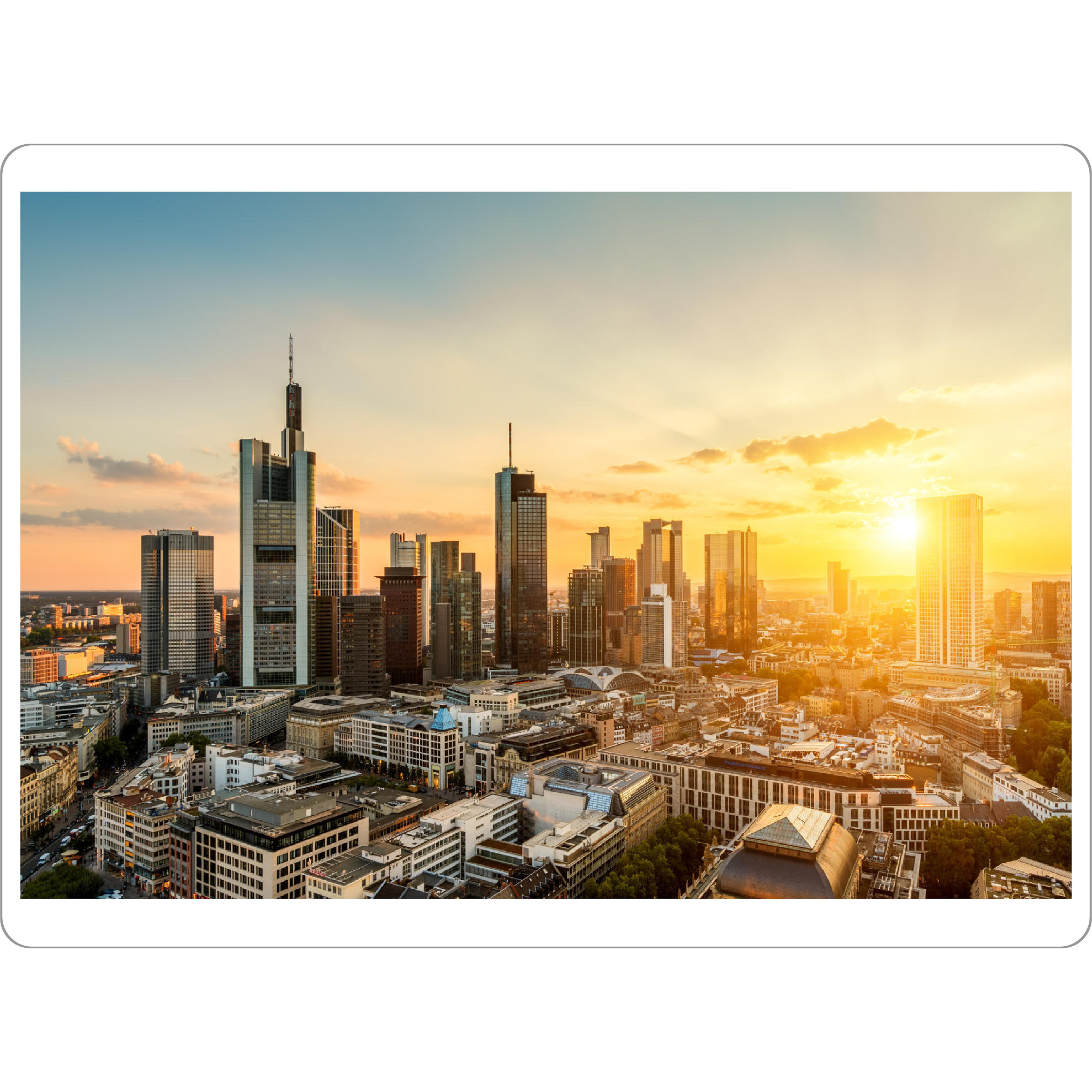 Tischset "Frankfurt am Main Sunset Cityscape" artboxONE - Städte - Frankfurt am main,Sonnenuntergang,Skyline,Stadt - Bild Frankfurt am Main