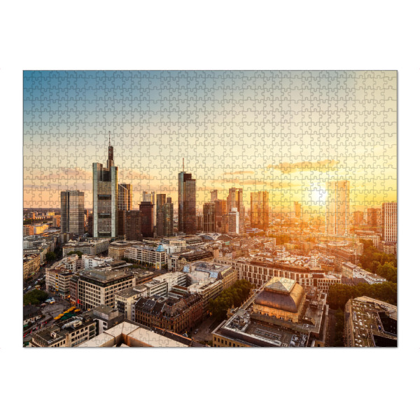 Puzzle Ravensburger "Frankfurt am Main Sunset Skyline 2" artboxONE - Städte - Frankfurt am main,Sonnenuntergang,Skyline - Bild Frankfurt am Main