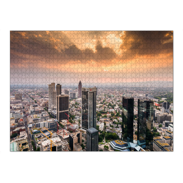 Puzzle Ravensburger "Frankfurt am Main Sunset Sky" artboxONE - Städte - Frankfurt am main,Skyline - Bild Frankfurt am Main