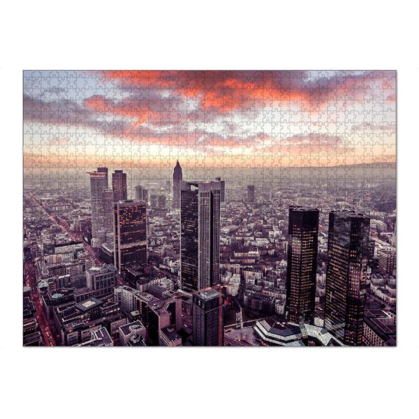 Puzzle Ravensburger "Frankfurt am Main Romantic Sky" artboxONE - Städte - Frankfurt am main,Skyline,Deutschland,Stadt - Bild Frankfurt am Main