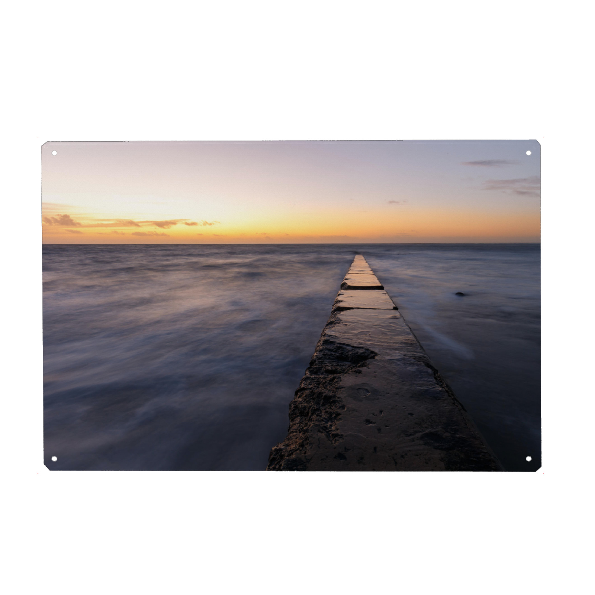 Metall Poster "Borkum Sunset" artboxONE - Reise / Strand und Meer