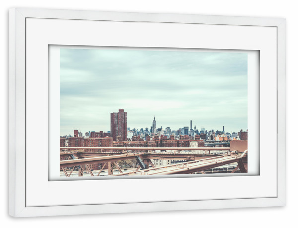 Poster mit Rahmen weiß "Midtown Manhattan" artboxONE - Städte,Reise