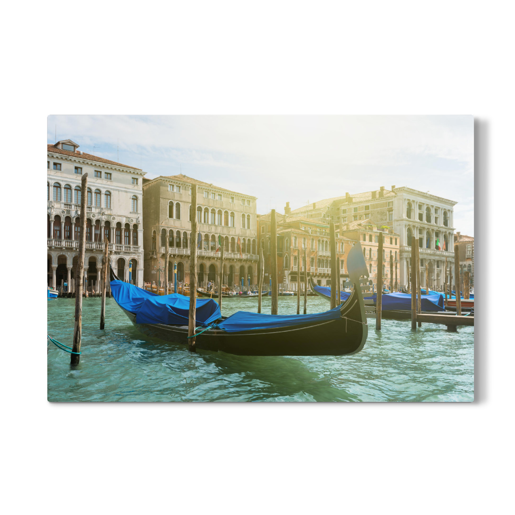 Galerie-Print "Venedig blaue Gondel" 75x50 cm artboxONE