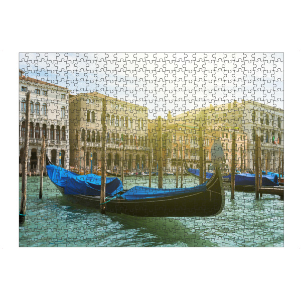 artboxONE Puzzle "Venedig blaue Gondel" artboxONE - Städte - Venedig,Blaue gondel,Canal grande,Italien - Bild Venedig