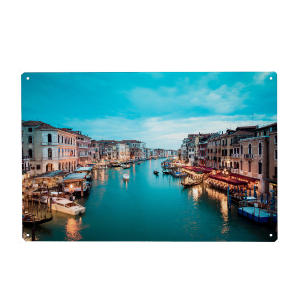 Holzbild "Venedig Abendstimmung" artboxONE - Städte - Venedig,Italien,Canal grande,Wasserstraße