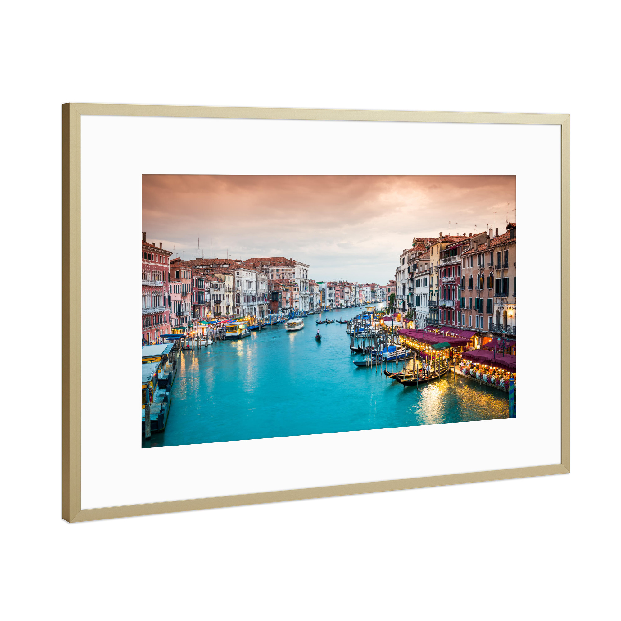 Poster mit Rahmen Gold "Venedig Abendromantik" artboxONE - Städte - Venedig,Italien,Canal grande