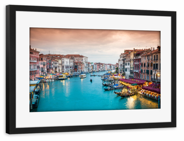 Poster mit Rahmen schwarz "Venedig Abendromantik" artboxONE - Städte - Venedig,Italien,Canal grande