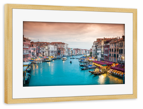 Poster mit Rahmen kiefer "Venedig Abendromantik" artboxONE - Städte - Venedig,Italien,Canal grande