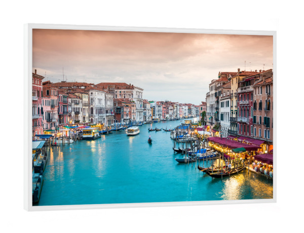Poster mit weißem Rahmen "Venedig Abendromantik" artboxONE - Städte - Venedig,Italien,Canal grande