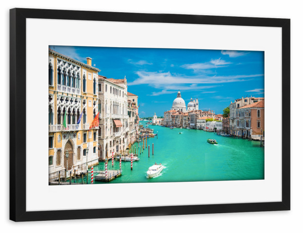 Poster mit Rahmen schwarz "Venedig Canal Grande" artboxONE - Städte - Venedig,Italien,Wasserstadt