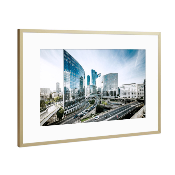 Poster mit Rahmen Gold "Paris La Défense Bürostadt" artboxONE - Städte,Architektur - Paris,Bürostadt,La défense,Frankreich