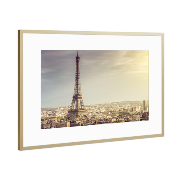 Poster mit Rahmen Gold "Paris Eiffelturm 2" artboxONE - Städte - Paris,Eiffelturm,Frankreich