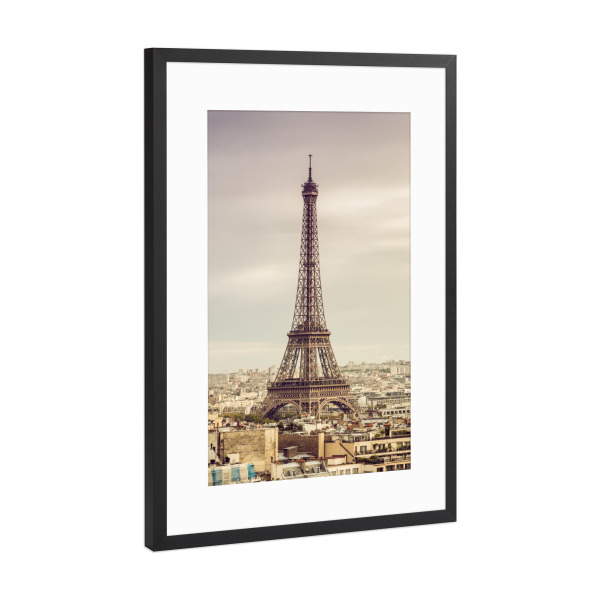 Poster mit Rahmen Schwarz (Metallic) "Paris Eiffelturm" artboxONE - Städte - Paris,Eiffelturm,Frankreich