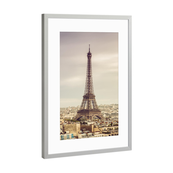 Poster mit Rahmen Silber "Paris Eiffelturm" artboxONE - Städte - Paris,Eiffelturm,Frankreich