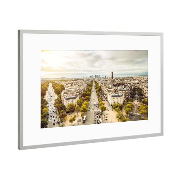 Poster mit Rahmen Silber "Paris Champs Elysee" artboxONE - Städte - Paris,Champs elysee,Frankreich