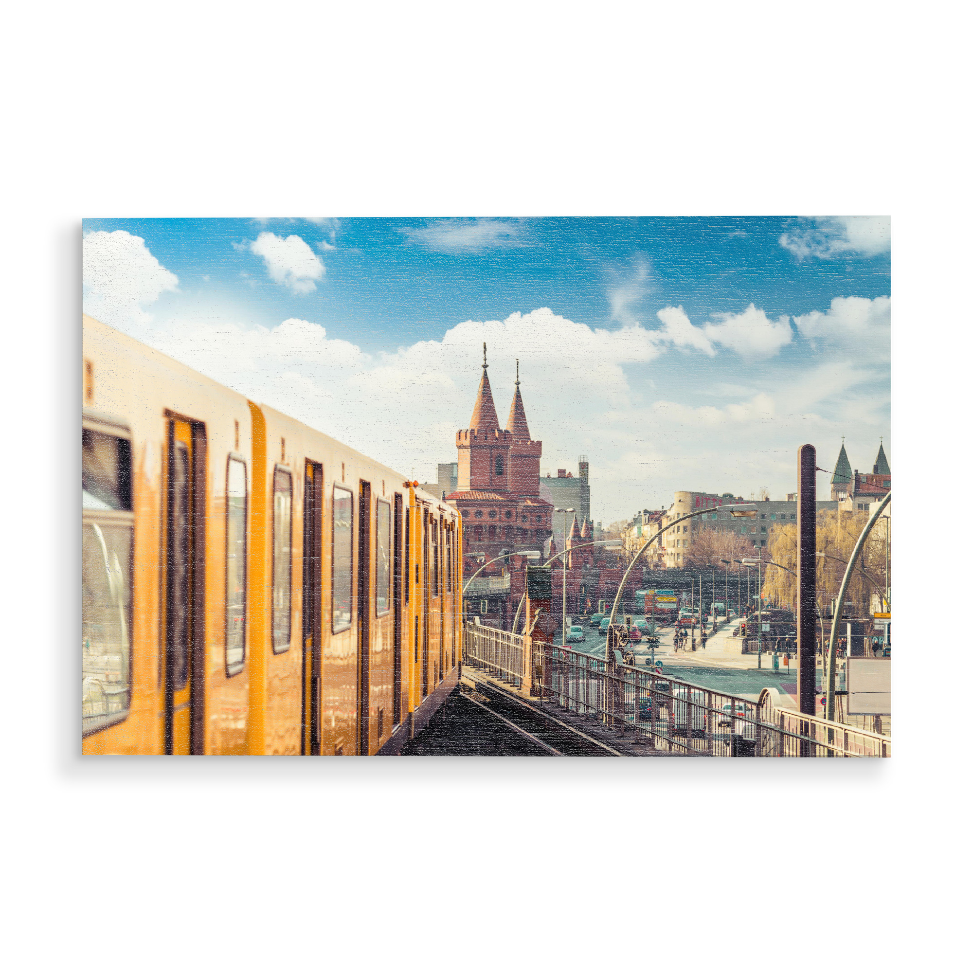 Holzbild "Berlin Oberbaumbrücke" artboxONE - Städte - Berlin,Sommer,Oberbaumbrücke