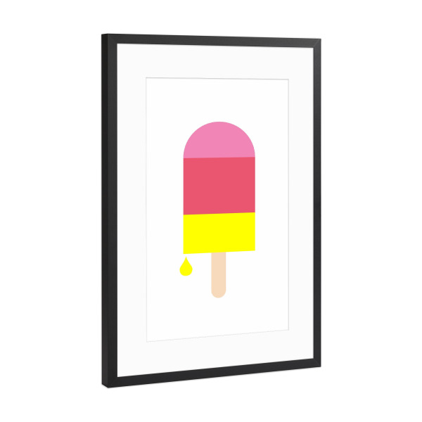 Poster mit Rahmen Schwarz (Metallic) "Yummy Popsicle" artboxONE - Essen & Trinken