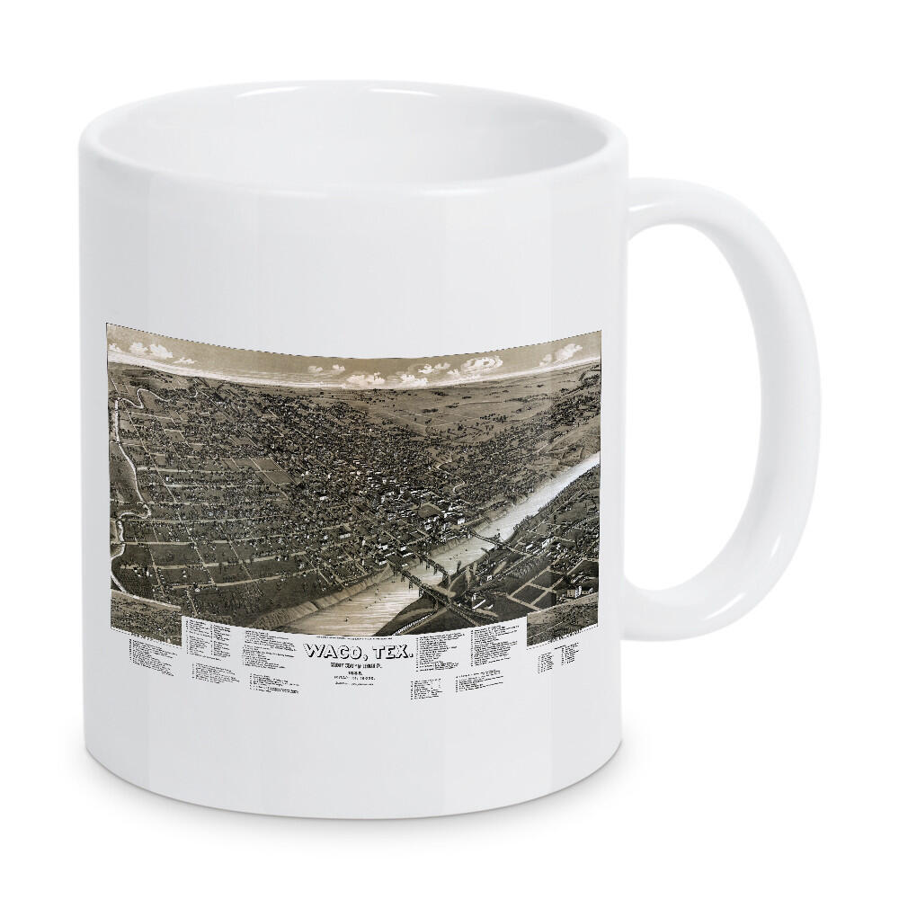Tasse "Map of Waco - Texas" artboxONE - Kartografie - Karte,Bauplan,Antik,Retro,Alt,Karten,Karte der welt,Illustration,Waco,Texas