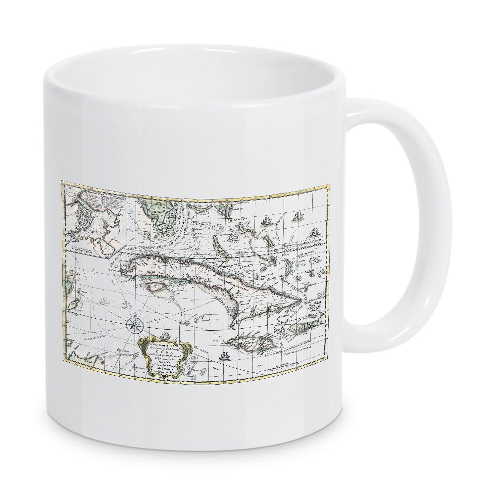 Tasse "Karte der Insel Kuba" artboxONE - Kartografie - Kuba,Karte,Bauplan,Jahrgang,Antik,Retro,Alt,Karten,Weltkarte,Illustration,Gemeinfrei