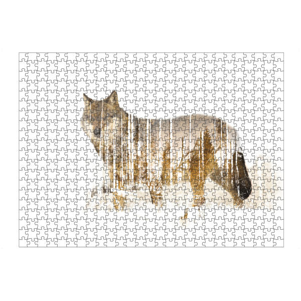 Puzzle Ravensburger "Wolf" artboxONE - Abstrakt - Wolf,Doppelbelichtung,Winter,Wald,Doppelbelichtung - Bild Wolf
