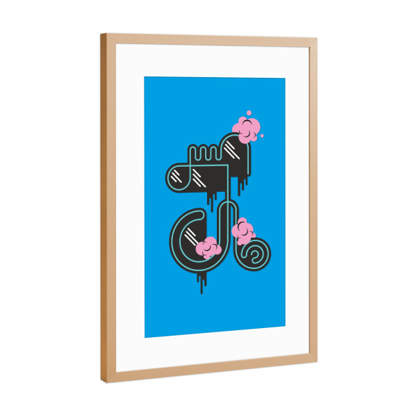 Poster mit Rahmen Kupfer "»J«" artboxONE - Typografie - J,Buchstabe,Alphabet,Vektor,Vektor,Geometrie,Charakter,Beschriftung,Vojd,Berlin