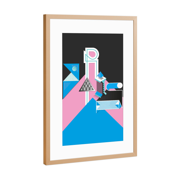 Poster mit Rahmen Kupfer "Paris" artboxONE - Städte - Paris,Vojd,Letters,Alphabet,Geometry,Geometrie,Buchstaben,Vector,Vektor