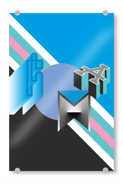 Acrylglasbild "Roma" artboxONE - Städte - Rome,Vojd,Letters,Alphabet,Geometry,Geometrie,Buchstaben,Vector,Vektor