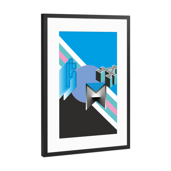 Poster mit Rahmen Schwarz (Metallic) "Roma" artboxONE - Städte - Rome,Vojd,Letters,Alphabet,Geometry,Geometrie,Buchstaben,Vector,Vektor