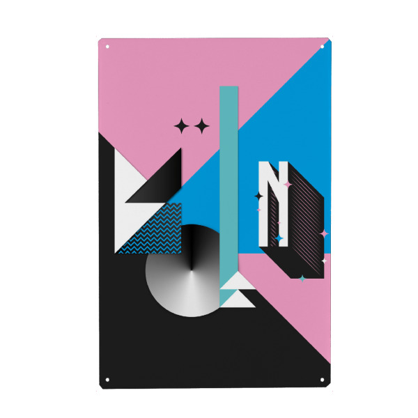 Metall Poster "Köln" artboxONE - Städte - Cologne,Köln,Vojd,Letters,Alphabet,Geometry,Geometrie,Buchstaben,Vector,Vektor - Blechschild