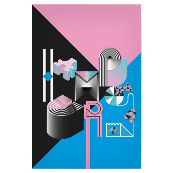 Poster "Hamburg 2" artboxONE - Städte - Hamburg,Vojd,Letters,Alphabet,Geometry,Geometrie,Buchstaben,Vector,Vektor
