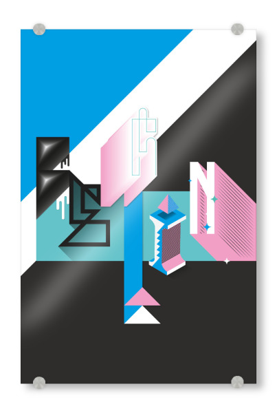 Acrylglasbild "Berlin 2" artboxONE - Städte - Berlin,Vojd,Letters,Alphabet,Geometry,Geometrie,Buchstaben,Vector,Vektor