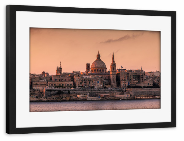 Poster mit Rahmen schwarz "Malta 01" artboxONE - Städte,Reise,Architektur