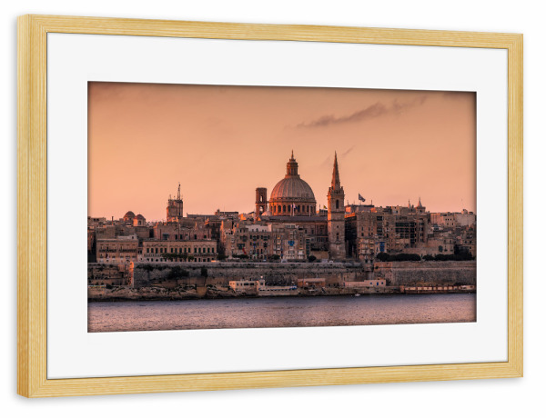 Poster mit Rahmen kiefer "Malta 01" artboxONE - Städte,Reise,Architektur