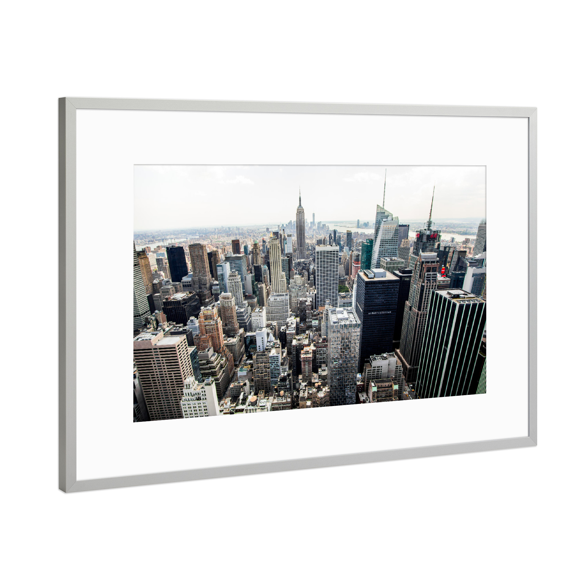 Poster mit Rahmen Silber "LITTLE BIG APPLE" artboxONE - Städte,Architektur