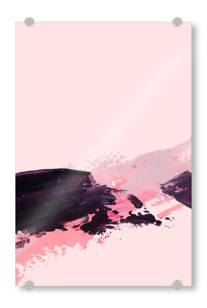 Acrylglasbild "Flow I" artboxONE - Abstrakt,Geometrie,Fiktion,Fiktion - Kunst,Malerei,Muster,Rosa,Abstrakt,Pastell,Art,Acryl,Minimalismus,Zart,Farbe