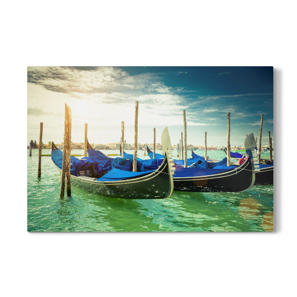 Galerie-Print "Venedig Blaue Gondeln" 30x20 cm artboxONE