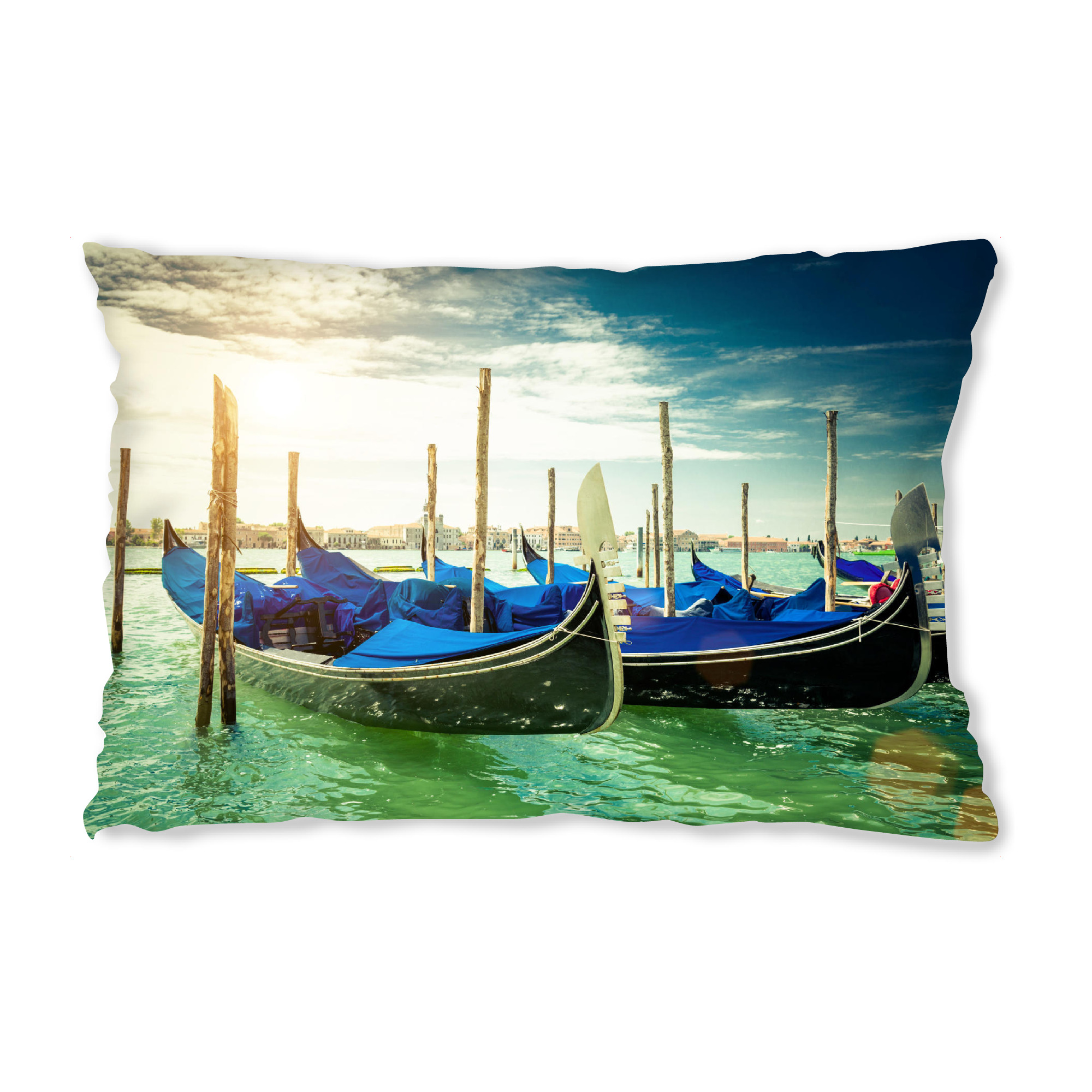 Design-Kissen "Venedig Blaue Gondeln" artboxONE - Städte - Venedig,Blaue gondeln,Italien,Canal grande - Bild Venedig