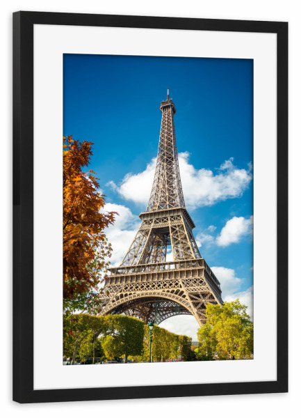 Poster mit Rahmen schwarz "Paris Eiffelturm Herbststimmung" artboxONE - Städte - Paris,Eiffelturm,Frankreich