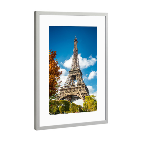 Poster mit Rahmen Silber "Paris Eiffelturm Herbststimmung" artboxONE - Städte - Paris,Eiffelturm,Frankreich