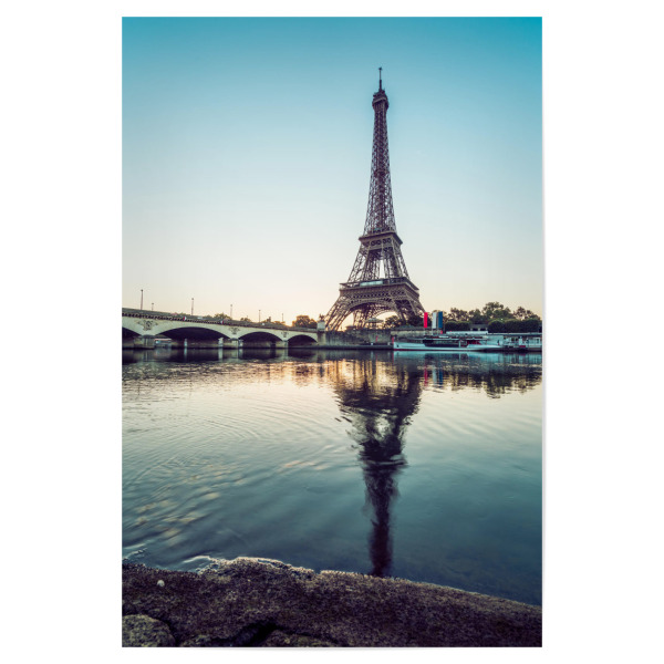Poster 30x20 cm "Paris Eiffelturm Blue Sky" artboxONE - Städte,Architektur - Paris,Eiffelturm,Seine