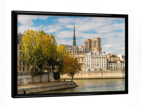 Poster mit schwarzem Rahmen "Paris Notre-Dame" artboxONE - Städte - Paris,Notre-dame,Frankreich,Seine