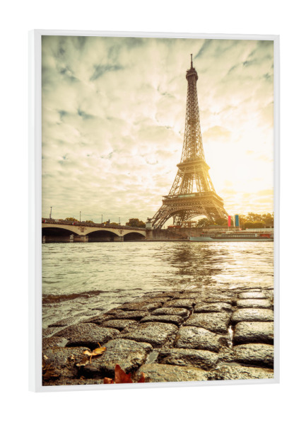 Poster mit weißem Rahmen "Paris Eiffelturm Autumn Leaves" artboxONE - Städte - Paris,Eiffelturm,Seine