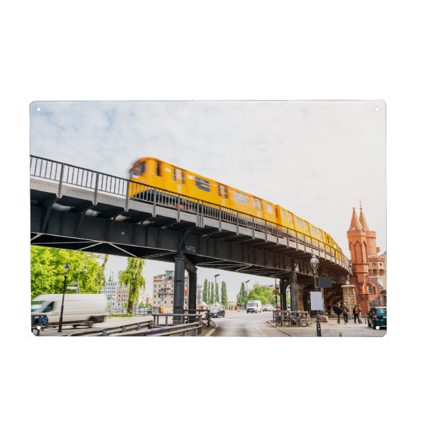 Holzbild "Berlin U-Bahn" artboxONE - Städte - Berlin,S-bahn,U-bahn,Hauptstadt,Brücke