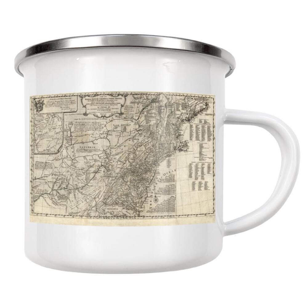 Emaille Tasse "Karte von Nordamerika" artboxONE - Kartografie - Karte,Plan,Jahrgang,Antik,Retro,Alt,Karten,Karte der welt,Illustration,Nordamerika