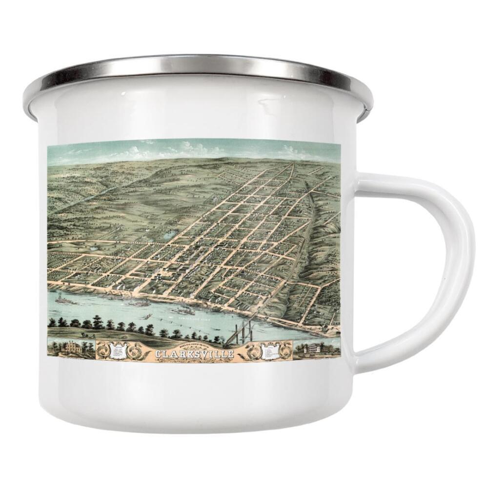Emaille Tasse "Karte von Clarksville, Tennessee" artboxONE - Natur,Kartografie