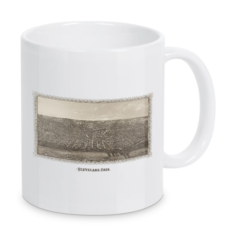 Tasse "Alte Karte von Cleveland - Ohio" artboxONE - Kartografie - Karte,Plan,Antik,Retro,Alt,Karten,Karte der welt,Illustration,Ohio