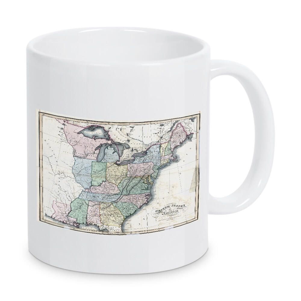 Tasse "Alte Karte der Vereinigten Staaten" artboxONE - Kartografie - Karte,Plan,Jahrgang,Antik,Retro,Alt,Karten,Karte der welt,Illustration,Amerika
