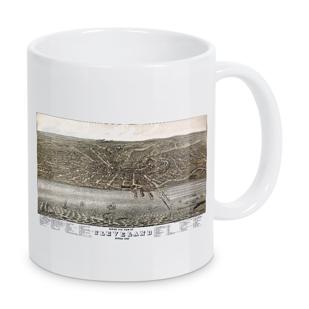 Tasse "Alte Karte von Cleveland - Ohio-m" artboxONE - Kartografie - Karte,Plan,Jahrgang,Antik,Retro,Alt,Karten,Karte der welt,Illustration,Ohio