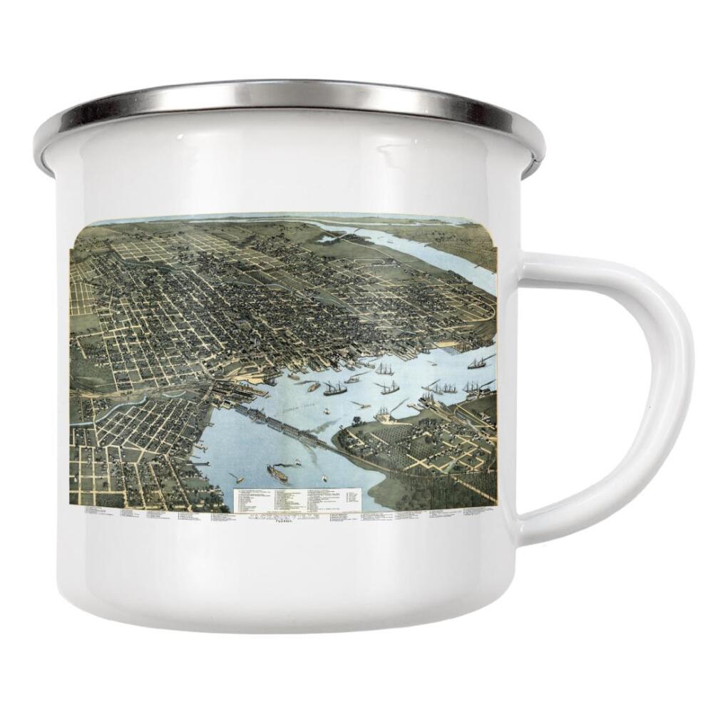 Emaille Tasse "Antike Karte von Jacksonville" artboxONE - Natur,Kartografie