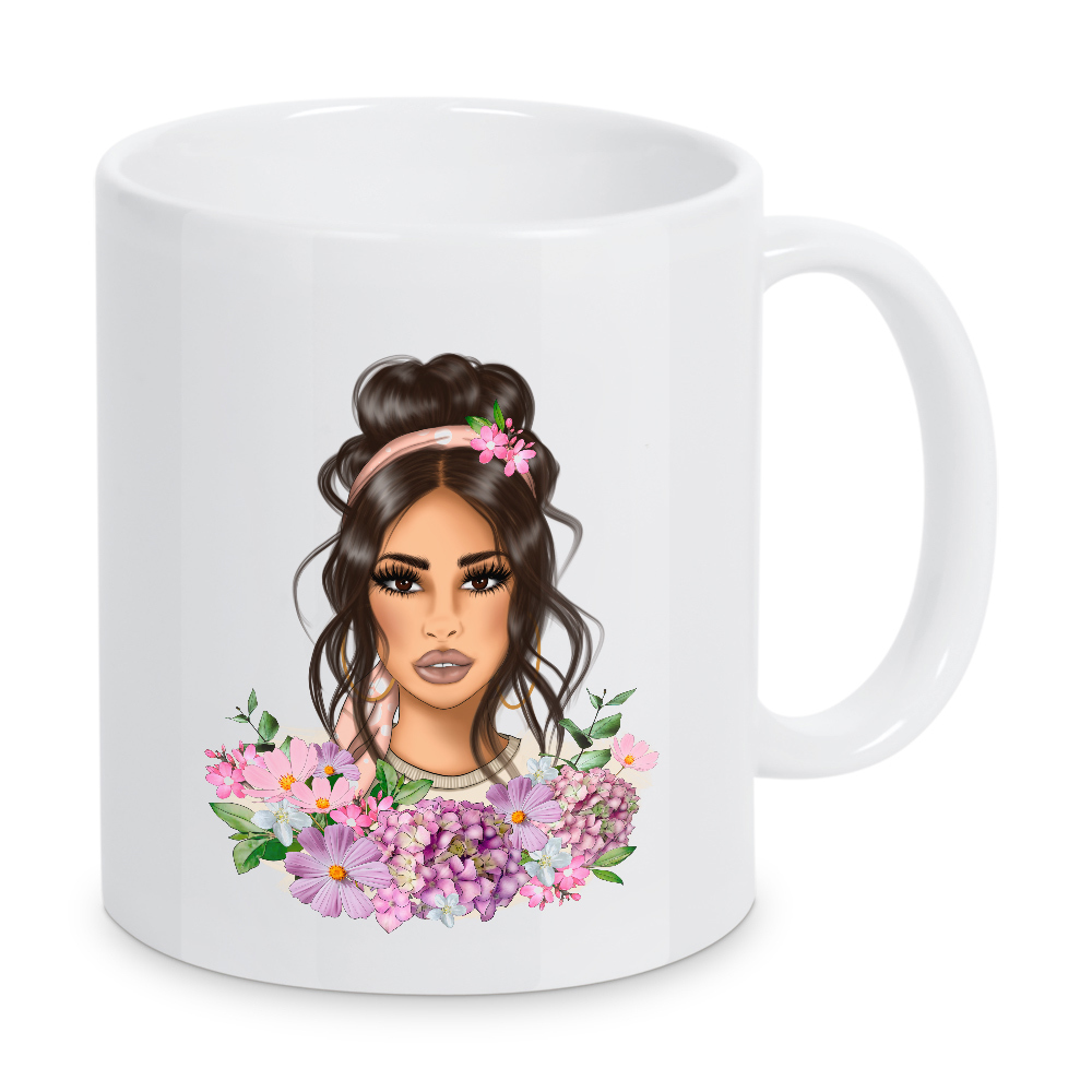 Tasse "Blumenmädchen bunt" artboxONE - Floral,Fashion,Für Mama,Lustig
